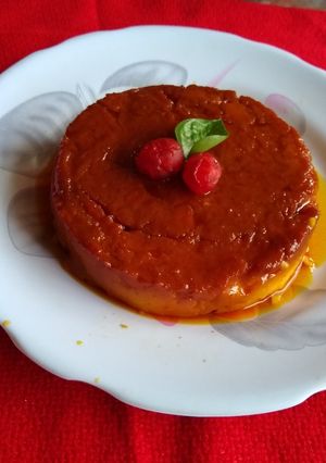 A picture of Carmalized custard.