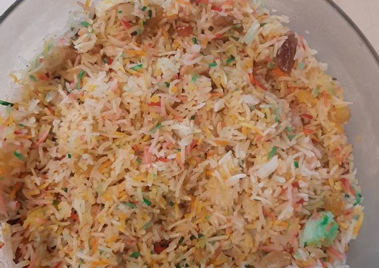 Steps to Cook Super Quick Zarda (Sweet Colourful rice)