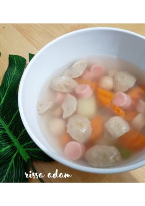 Foto resep Sayur sop bakso sosis bumbu simple tanpa ngulek