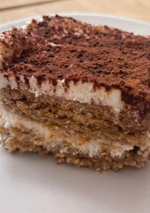 Una foto de Tiramisú vegano
