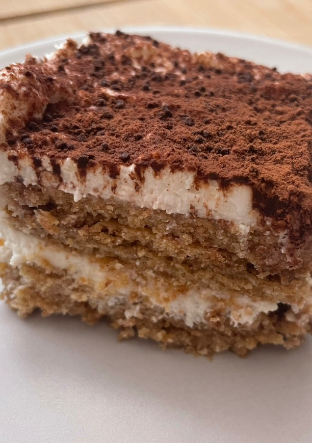 Una foto de Tiramisú vegano