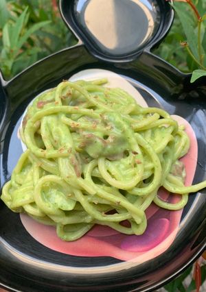 Foto resep Green Spinach Spaghetti Carbonara