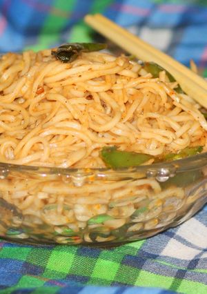 A picture of Chilly Garlic Noodles.