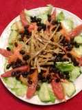 Fresh Salad with Beans and Tortilla Strips