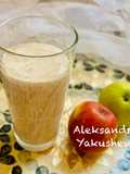 Healthy oat dessert with overripe banana