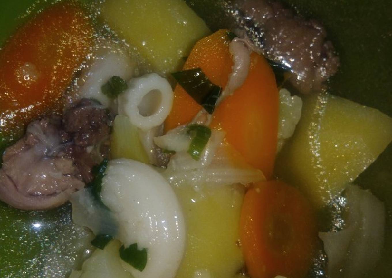 Sop ayam markoni seger simpel
