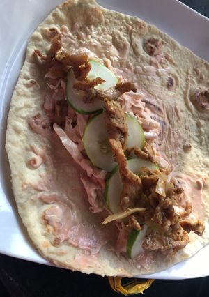 A picture of Home made shawarma.