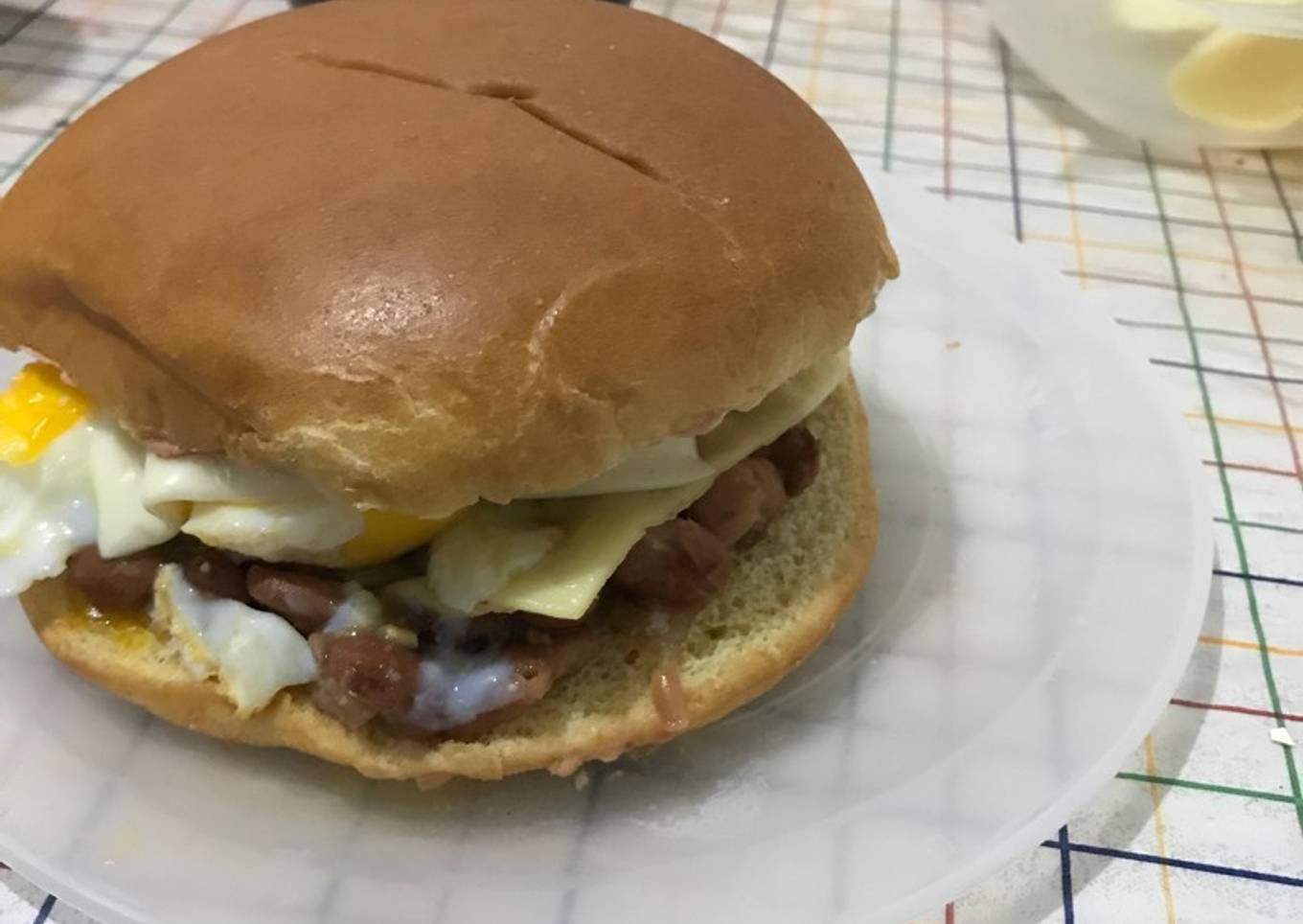 Hamburguesa de huevo ligera