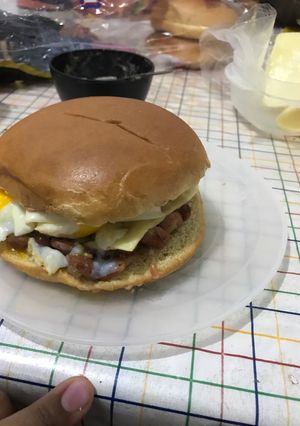 Una foto de Hamburguesa de huevo ligera