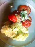 Tomates al horno con relleno de berenjena