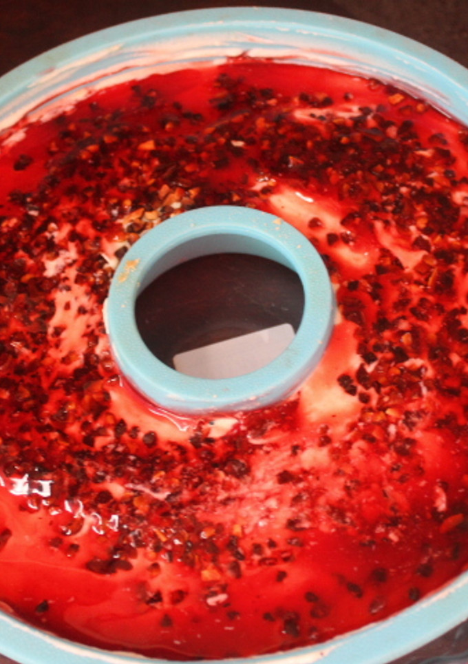 Una foto de Rosca de tarta de queso con almendras