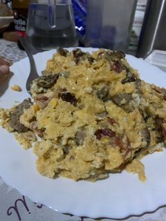 Una foto de Revuelto de lepiotas con jamón