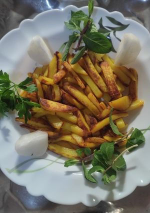 عکسی از دستور سیب زمینی سرخ شده
