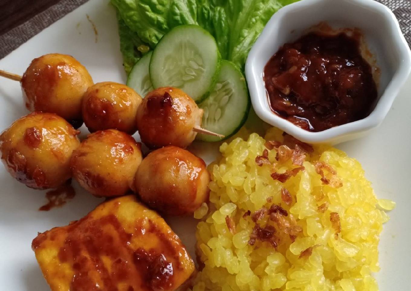 Bakso Tempe bakar, low calorie !