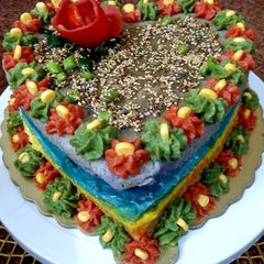 A picture of Rainbow Dhokla.