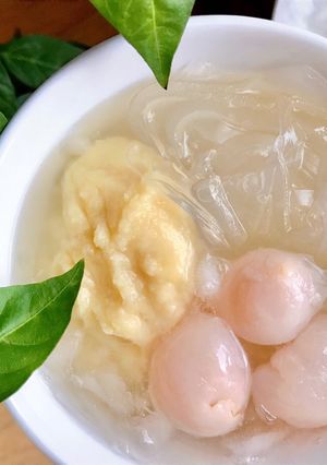 Hình của món 🌱 Thạch Chè Đậu Xanh Trái Vải.