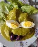 Crema de ocopa con Camarón