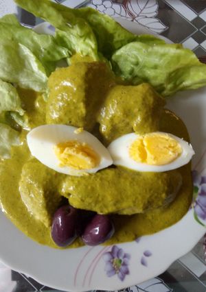 Una foto de Crema de ocopa con Camarón
