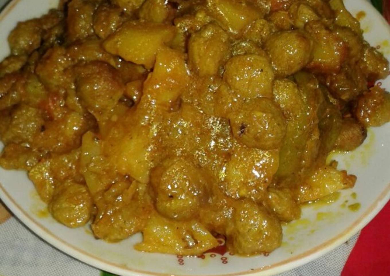 Soybean nuggets stir fry