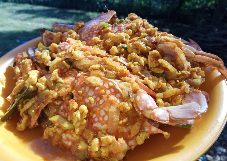 Resep Rajungan telur orak arik saus padang Anti Gagal