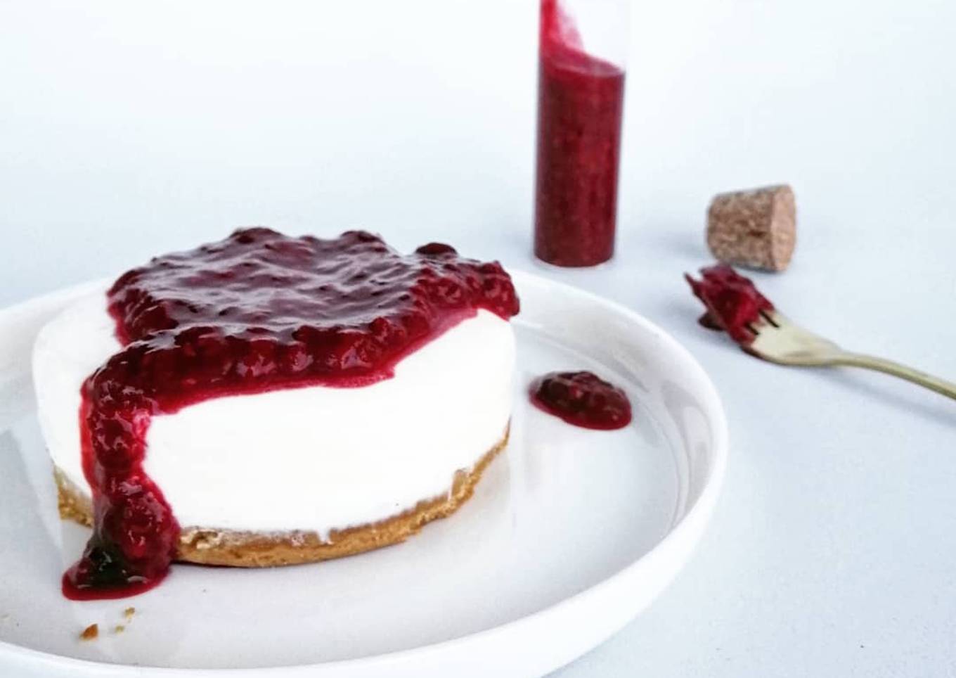 Cheese cake nappage framboise ensanglantée
