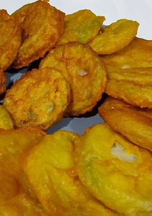 炸絲瓜佐味增醋醬 的食譜成品照片