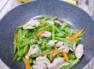 Hình của món Thịt Heo Xào Đậu Que.