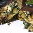 Torta plátano con espinaca y queso