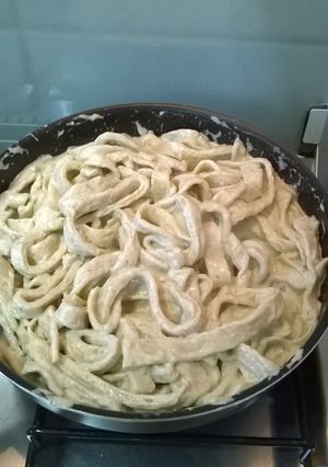 Una foto de Tallarines frescos con queso azul