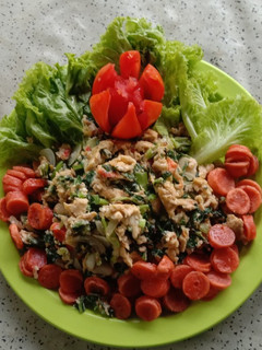 Foto resep Judul sawi tumis telur 😊