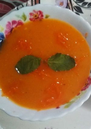 A picture of Carrot-Moong Dal Soup.