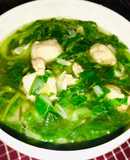 Canh mướp rau đay nấu mọc