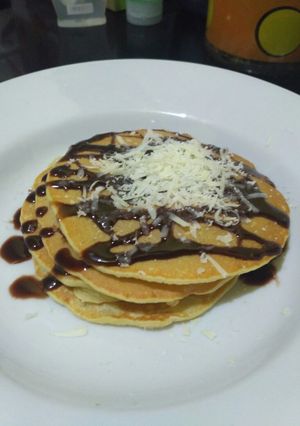 Foto resep Simple pancake (eggless)