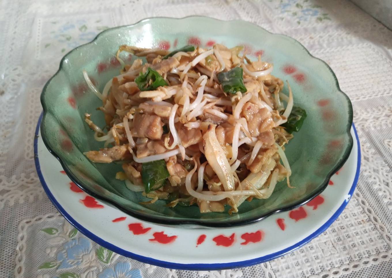Oseng toge tempe teri jengki cabe ijo