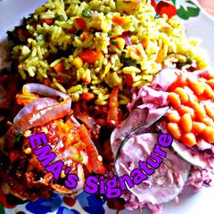 EMA's Fried Rice and Beetroot Coleslaw A picture of EMA's Fried Rice and Beetroot Coleslaw.