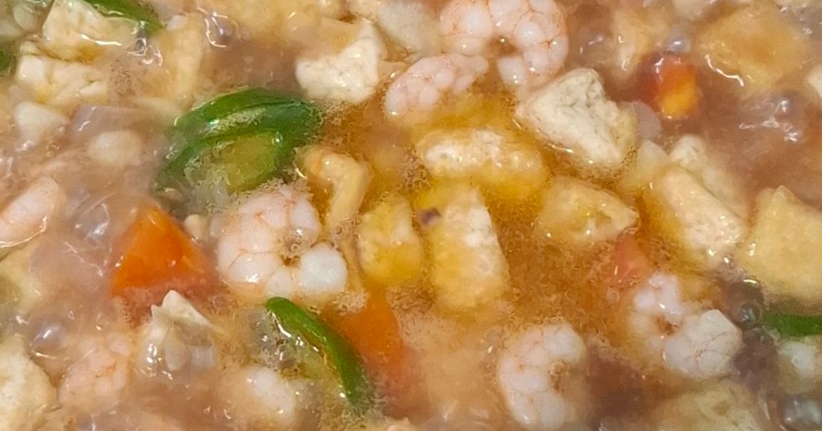 Tumis Udang Tahu Telur Orak Arik
