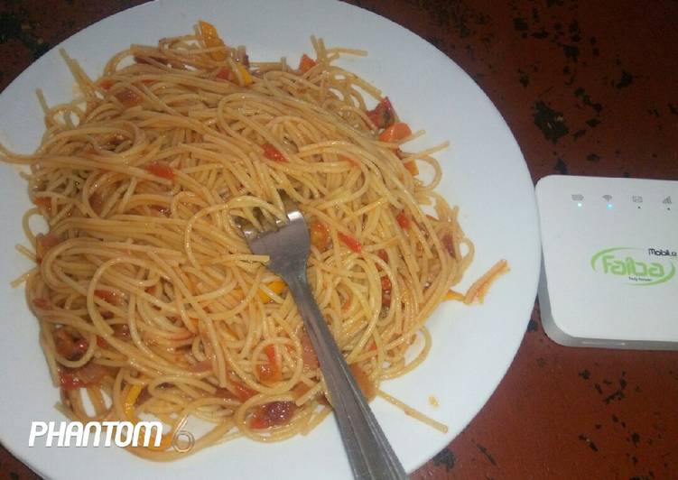 Spaghetti with veges