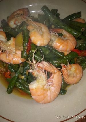 Foto resep Tumis kacang panjang dan udang