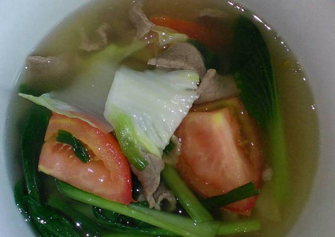 Bagaimana Buat Slice beef Soup (Simple rules), Bisa Manjain Lidah