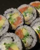 Maki de salmón, wasabi y aguacate