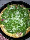 Pizza de crudo con rúcula 👌