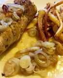 Muslos de pollo rellenos de bacon&queso/espinacas con pasas