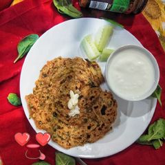 A picture of Leftover Masala lacha dal Paratha.