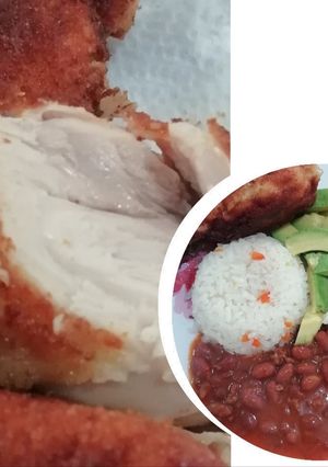 Una foto de Piernas de pollo apanadas jugosas 🐔 🥖