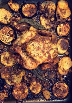 صورة لوصفة دجاج محشي ومشوي بالفرن بالخلطة العجيبة 👌🏻🥘