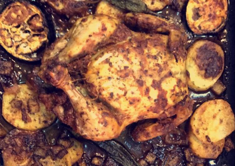 دجاج محشي ومشوي بالفرن بالخلطة العجيبة 👌🏻🥘