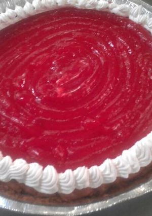 Una foto de Pay de queso y fresas