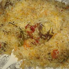 A picture of Beef biryani (homemade masala).