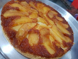 Torta invertida de manzana y pera