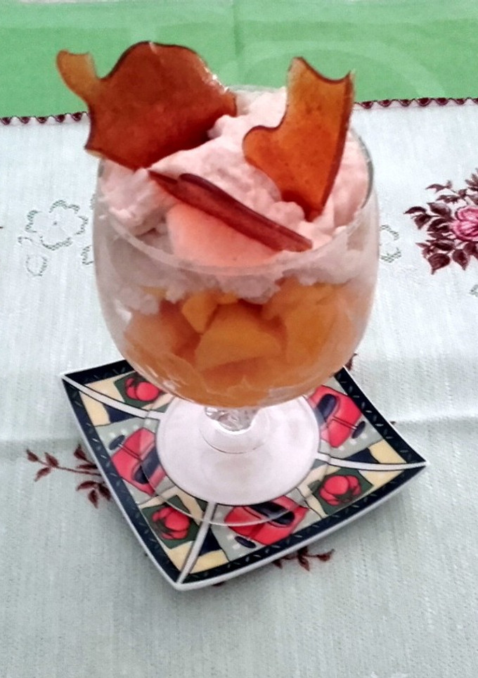 Una foto de Mango con chocolate y caramelo